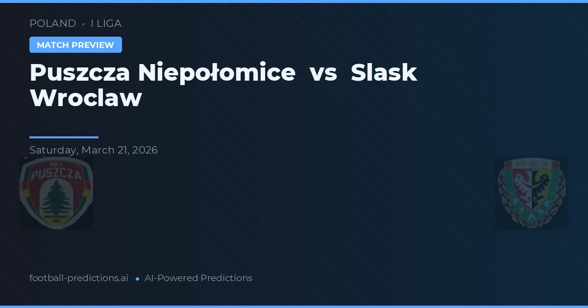 Puszcza Niepołomice vs Śląsk Wrocław — pronóstico y previa del partido
