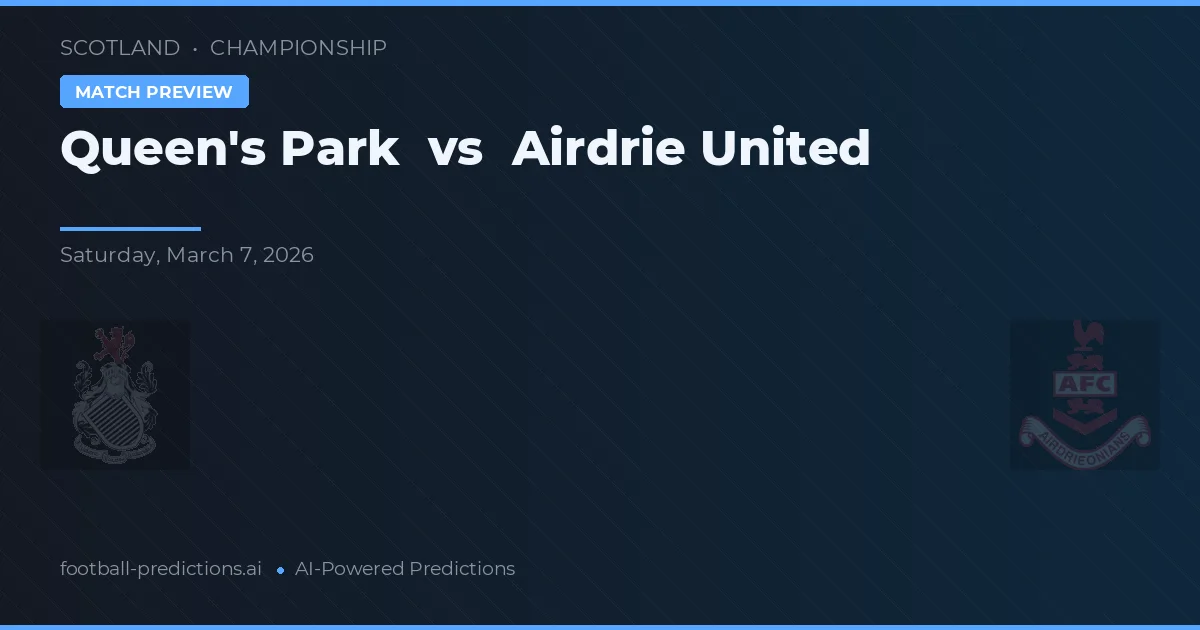 Queen's Park vs Airdrie United — pronóstico y previa del partido