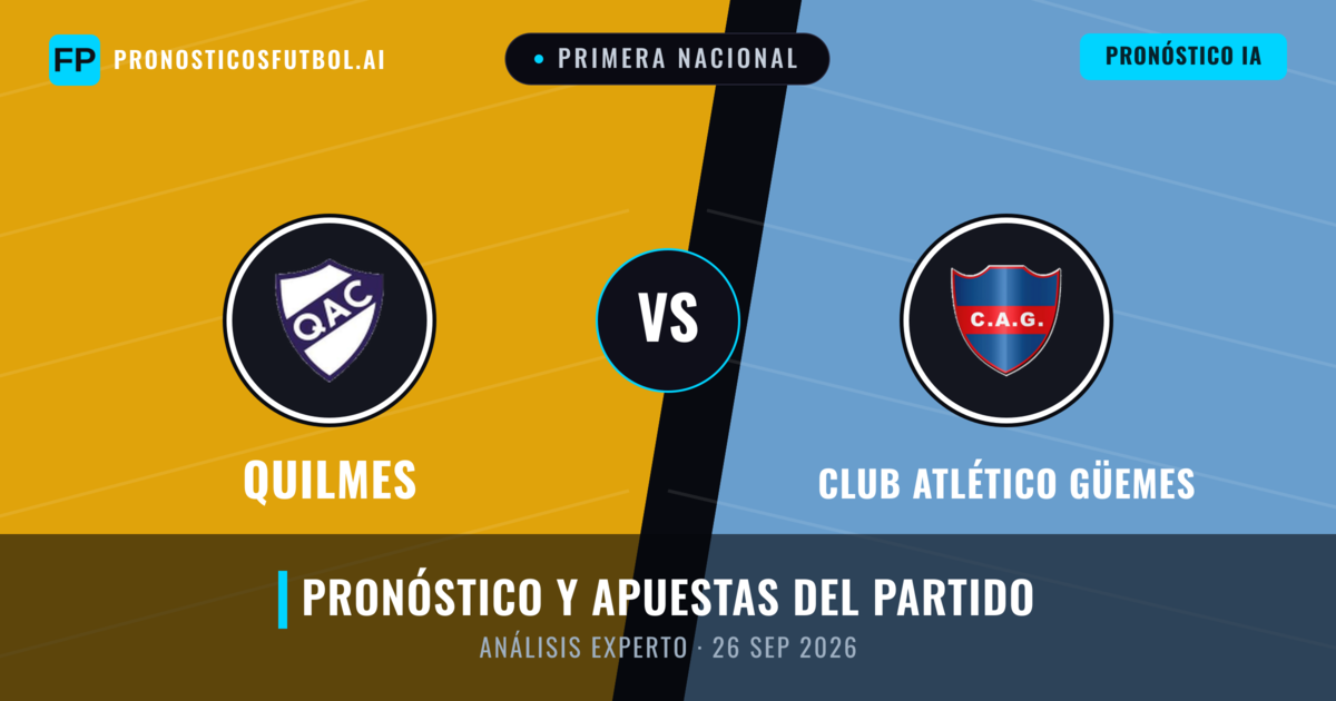 Quilmes vs Club Atlético Güemes — pronóstico y previa del partido