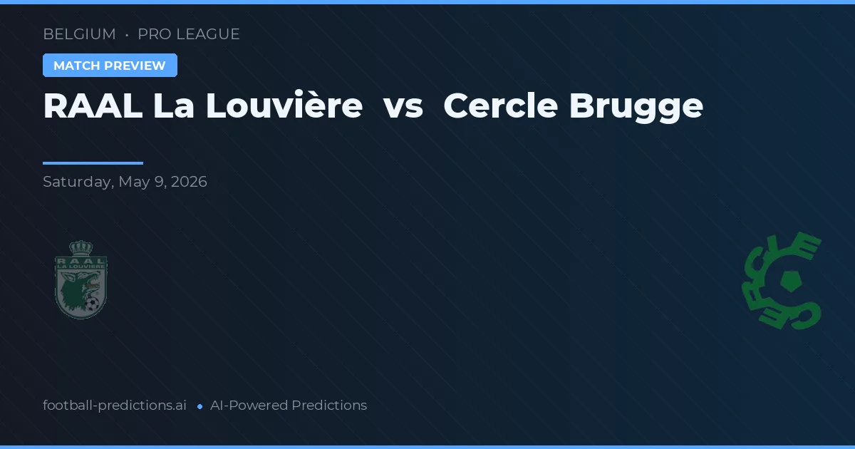 R.A.A. La Louvière vs Círculo de Bruges — pronóstico y previa del partido