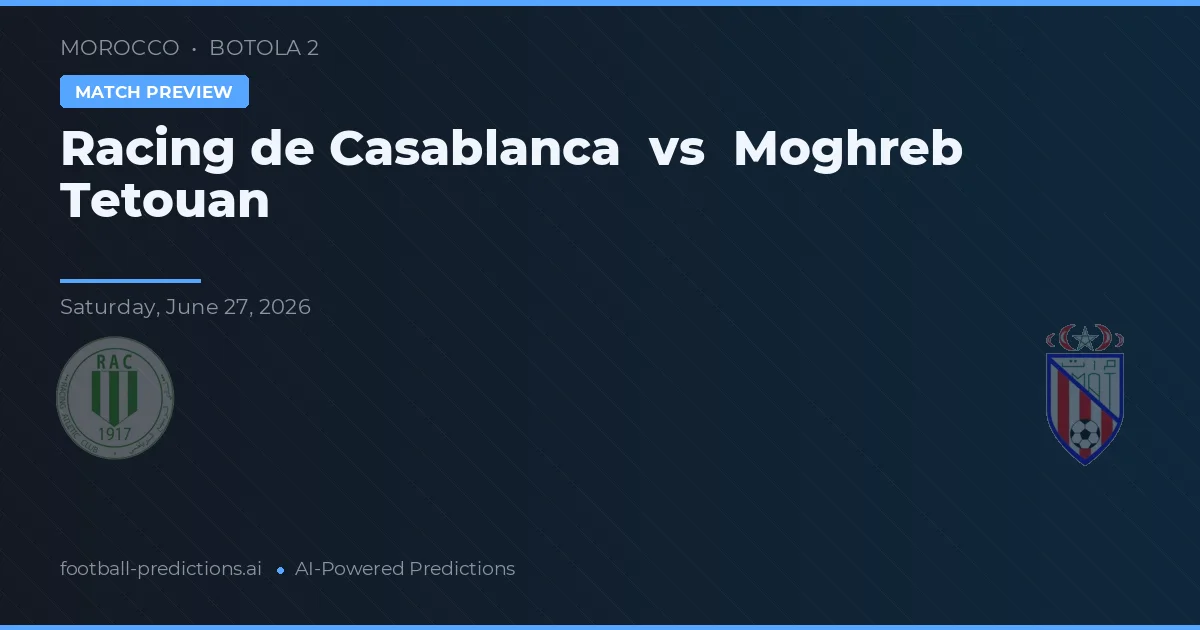 Racing de Casablanca vs Moghreb Tetouan — pronóstico y previa del partido