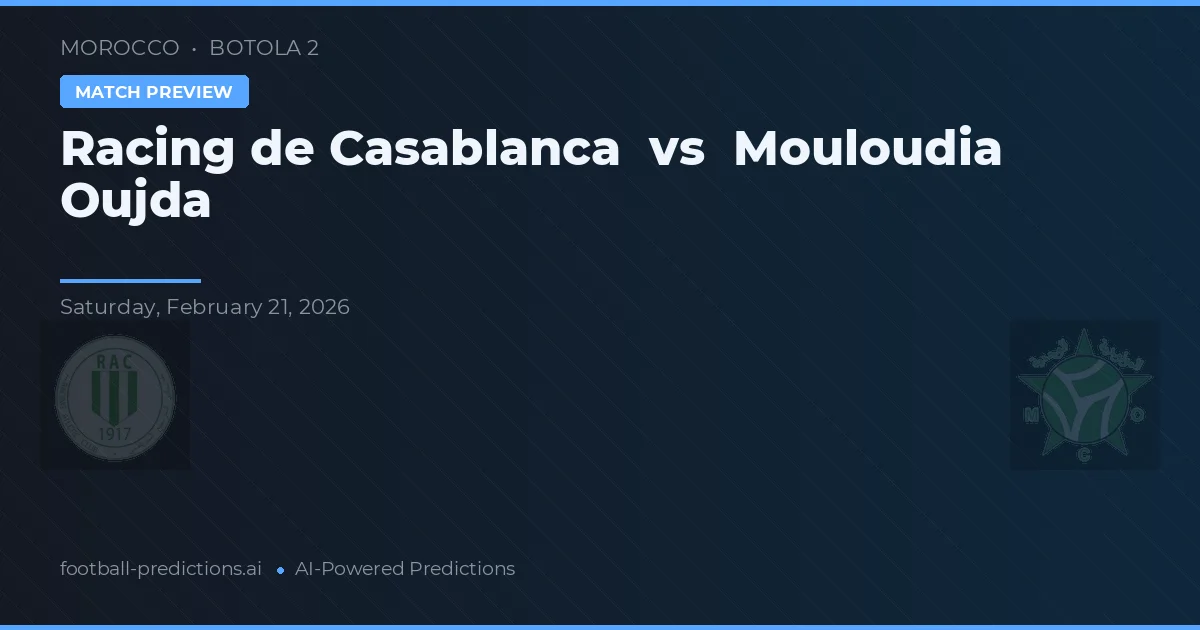 Racing de Casablanca vs Mouloudia Oujda — pronóstico y previa del partido