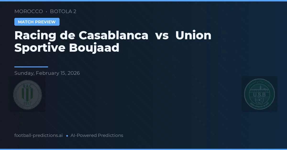 Racing de Casablanca vs Unión Deportiva Boujaad — pronóstico y previa del partido