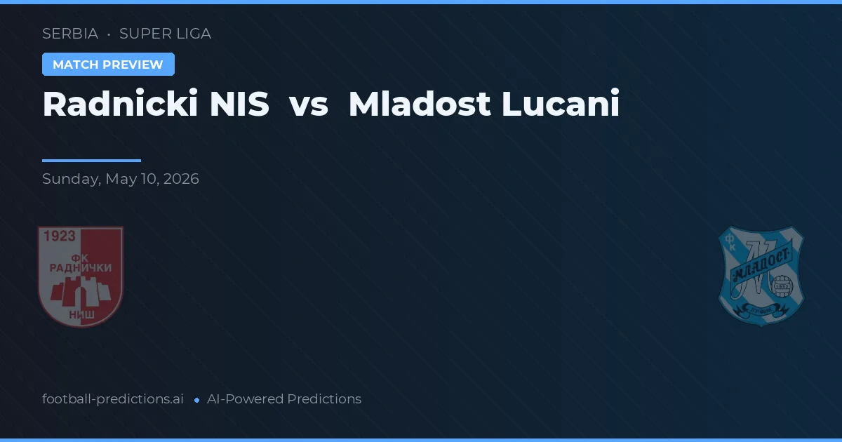 Radnički Niš vs Mladost Lučani — pronóstico y previa del partido