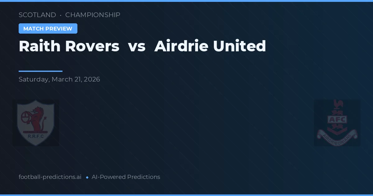 Raith Rovers vs Airdrie United — pronóstico y previa del partido