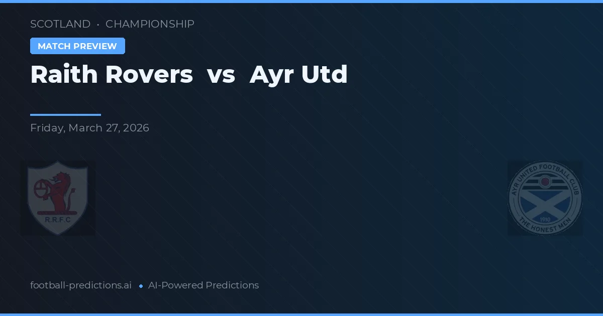 Raith Rovers vs Ayr United — pronóstico y previa del partido