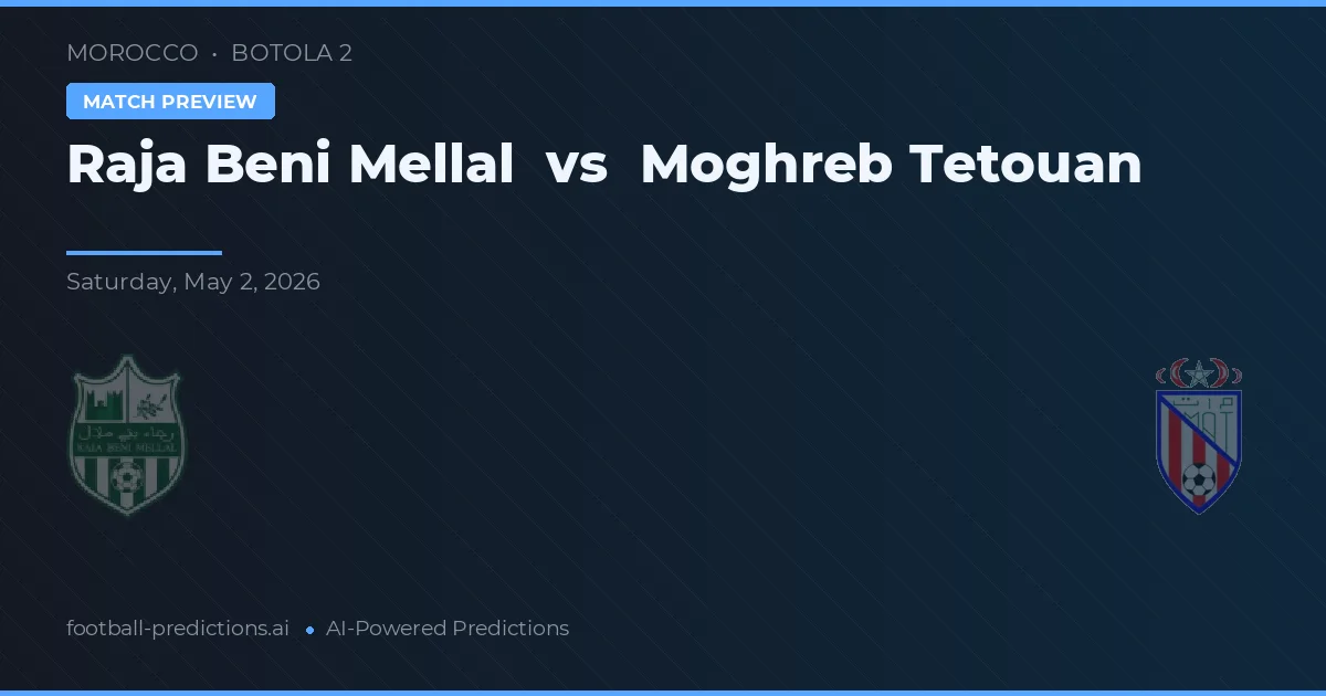 Raja Beni Mellal vs Moghreb Tetouan — pronóstico y previa del partido