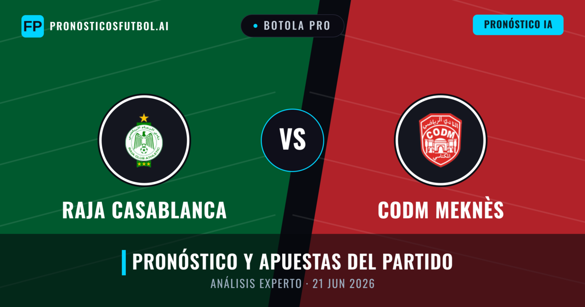 Raja Casablanca vs CODM Meknès — pronóstico y previa del partido