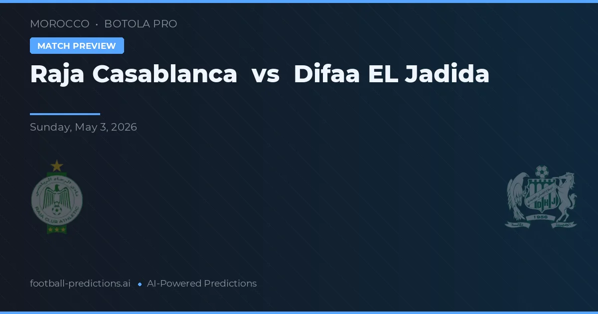 Raja Casablanca vs Difaa El Jadida — pronóstico y previa del partido