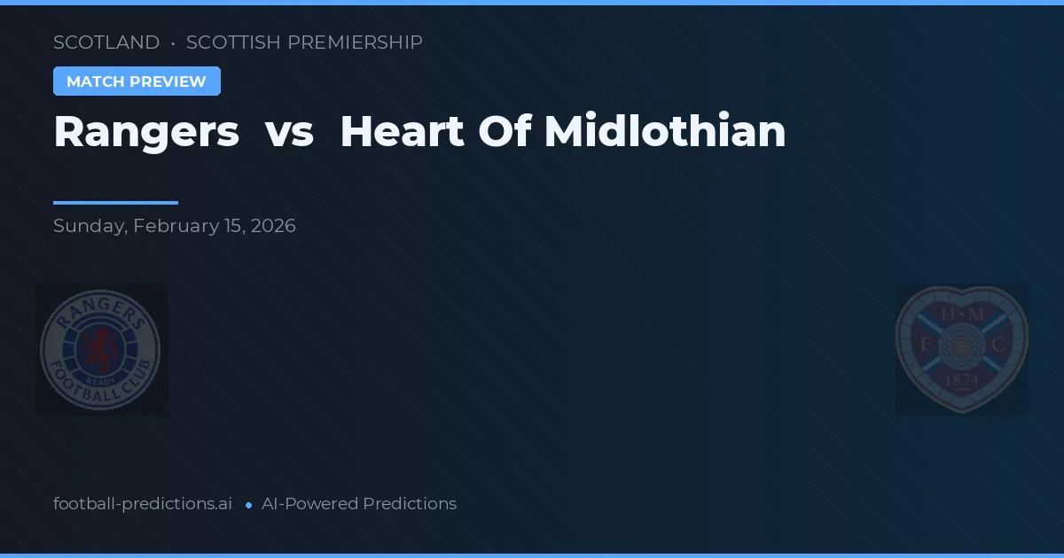 Rangers vs Heart of Midlothian — pronóstico y previa del partido