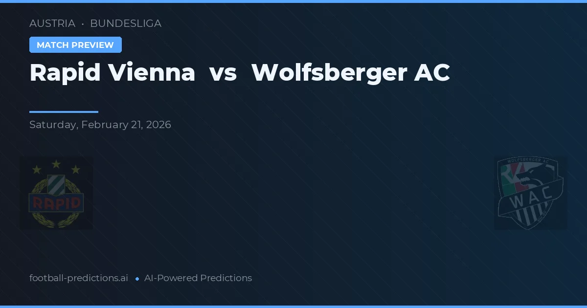 Rapid de Viena vs Wolfsberger AC — pronóstico y previa del partido