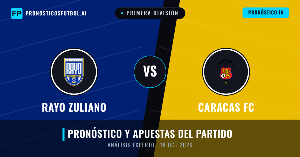 Rayo Zuliano vs Caracas FC — pronóstico y previa del partido