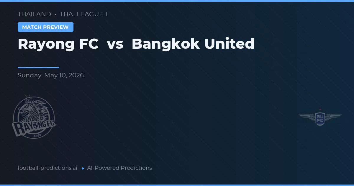 Rayong FC vs Bangkok United — pronóstico y previa del partido