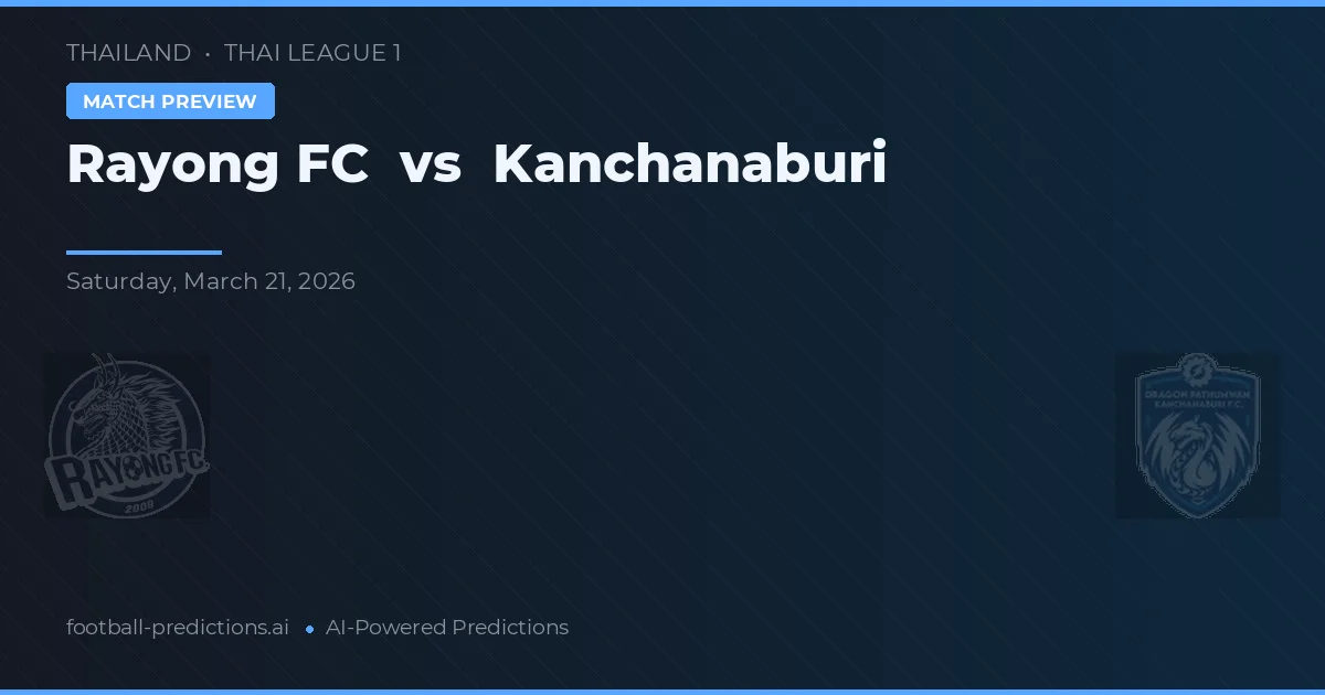Rayong FC vs Kanchanaburi — pronóstico y previa del partido
