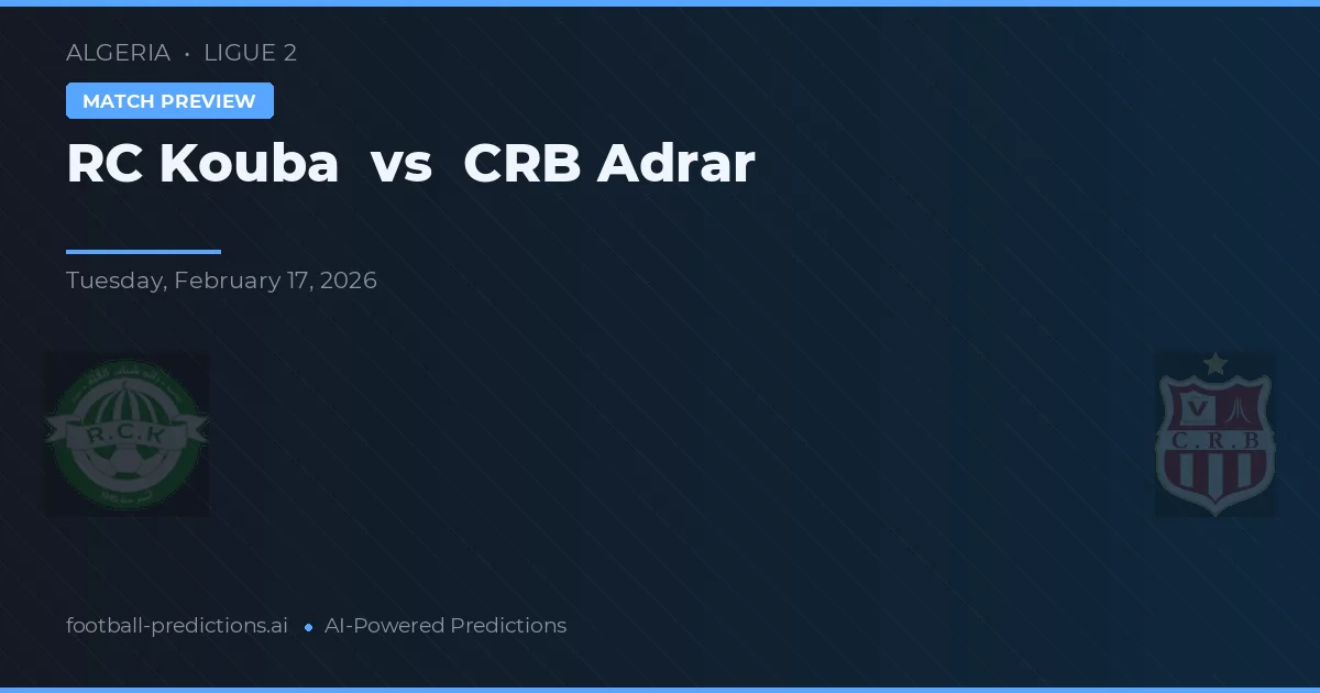 RC Kouba vs CRB Adrar — pronóstico y previa del partido