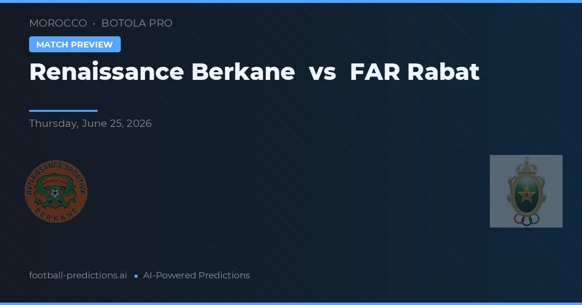 Renacimiento Berkane vs FAR Rabat — pronóstico y previa del partido