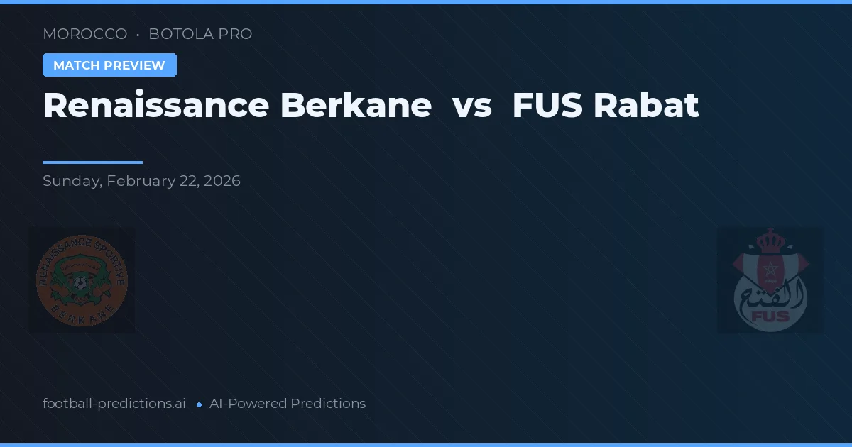 Renacimiento Berkane vs FUS Rabat — pronóstico y previa del partido