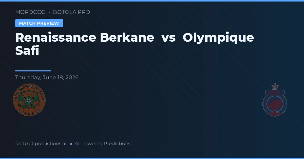 Renacimiento Berkane vs Olympique de Safi — pronóstico y previa del partido