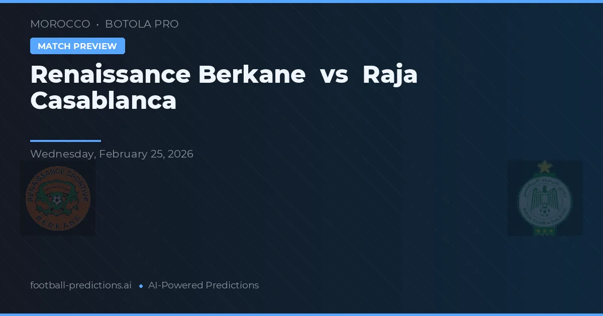 Renacimiento Berkane vs Raja Casablanca — pronóstico y previa del partido