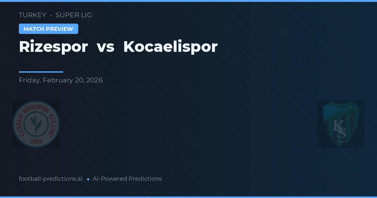 Rizespor vs Kocaelispor — pronóstico y previa del partido