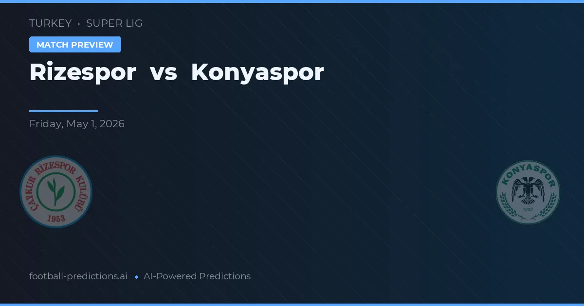 Rizespor vs Konyaspor — pronóstico y previa del partido