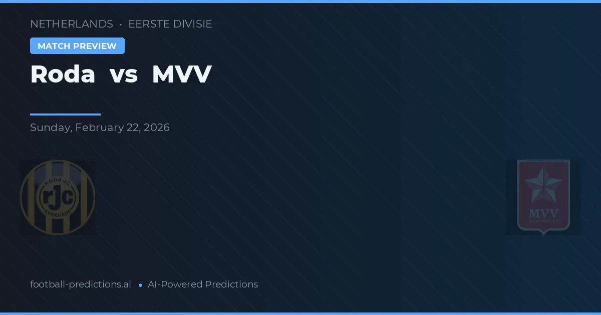 Roda JC vs MVV — pronóstico y previa del partido
