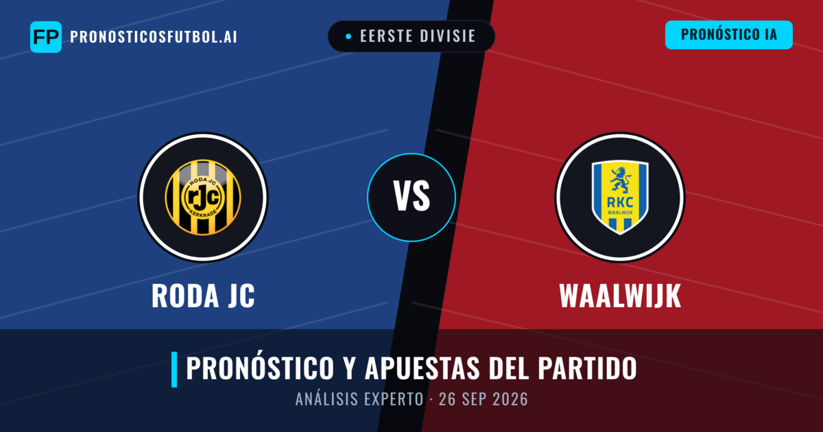 Roda JC vs Waalwijk — pronóstico y previa del partido