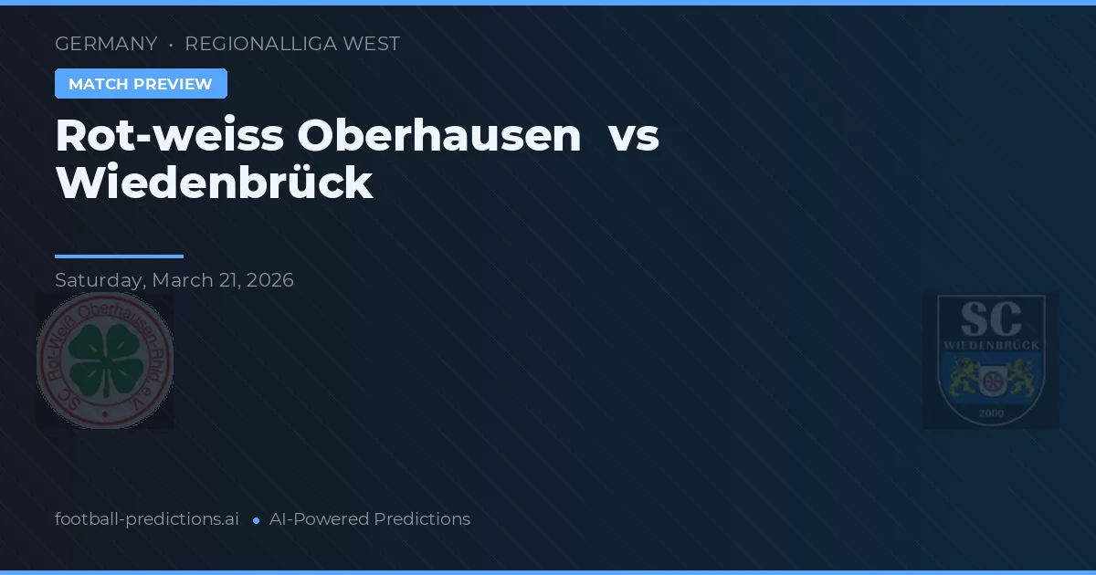 Rot-Weiß Oberhausen vs Wiedenbrück — pronóstico y previa del partido