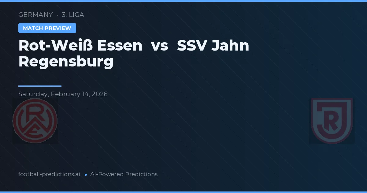 Rot-Weiß Essen vs Jahn Regensburg — pronóstico y previa del partido