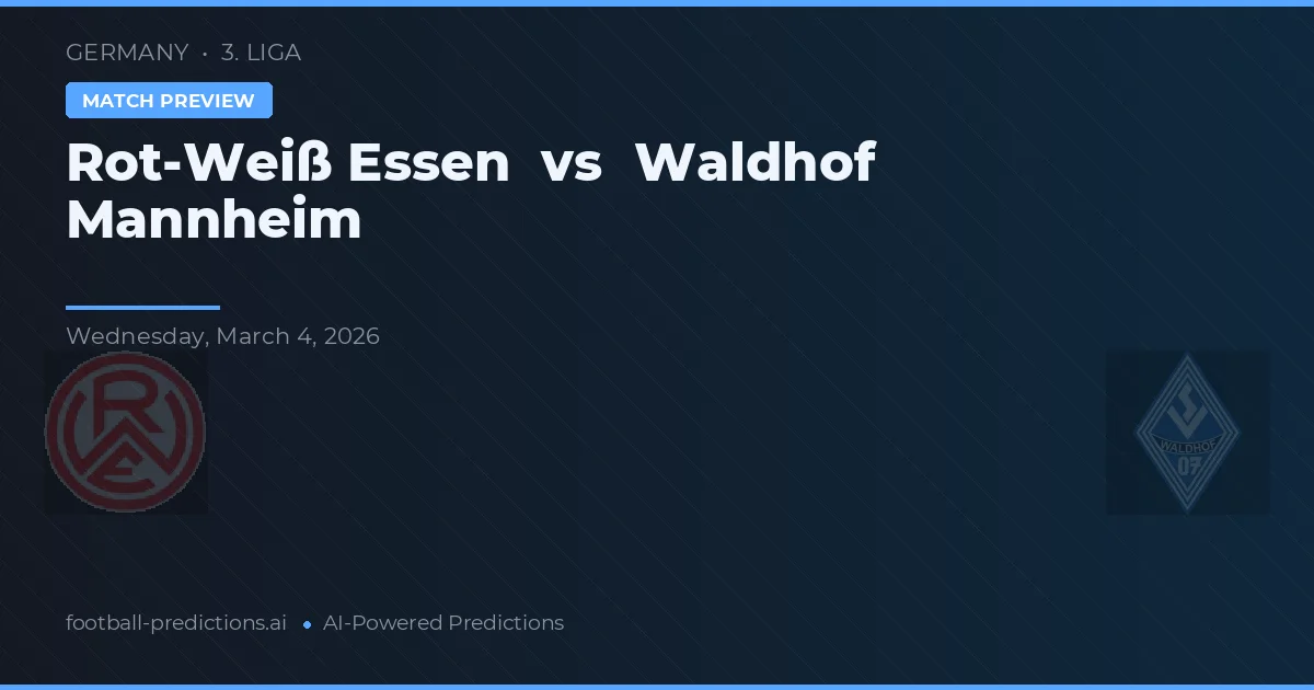 Rot-Weiß Essen vs Waldhof Mannheim — pronóstico y previa del partido