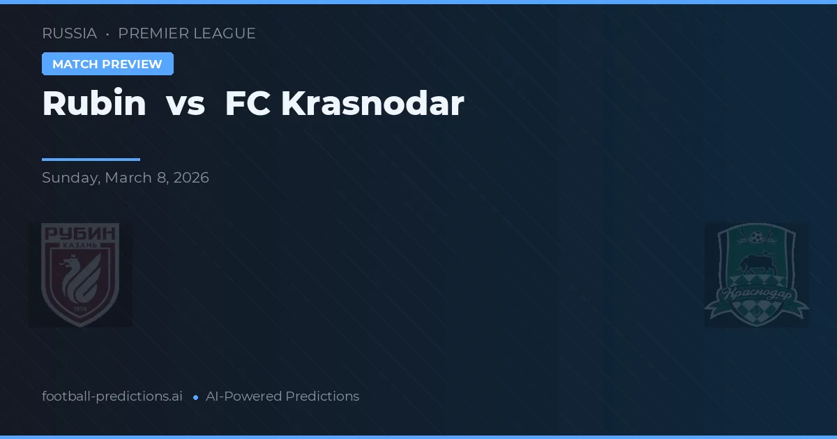 Rubin vs FC Krasnodar — pronóstico y previa del partido