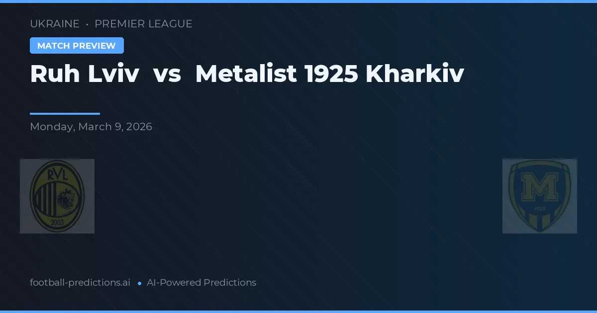 Ruh Lviv vs Metalist 1925 Kharkiv — pronóstico y previa del partido
