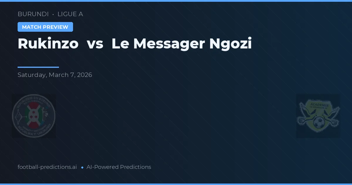 Rukinzo vs Le Messager Ngozi — pronóstico y previa del partido
