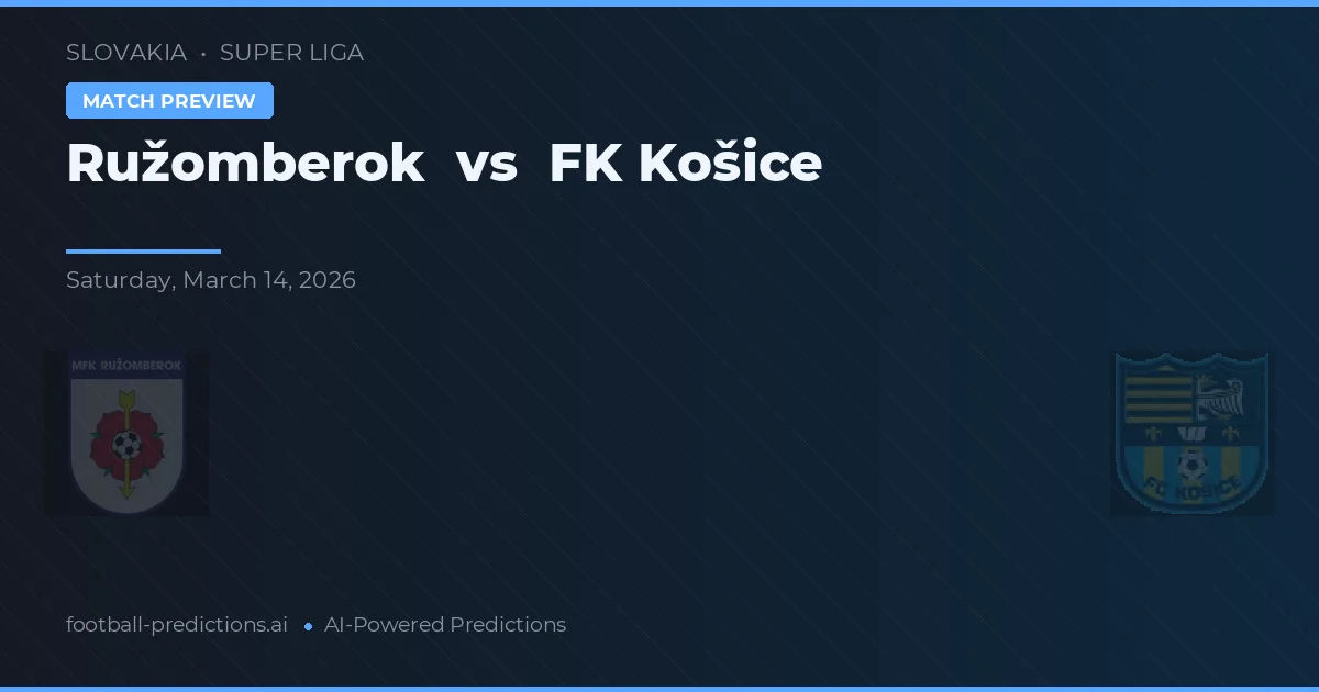 Ružomberok vs FK Košice — pronóstico y previa del partido
