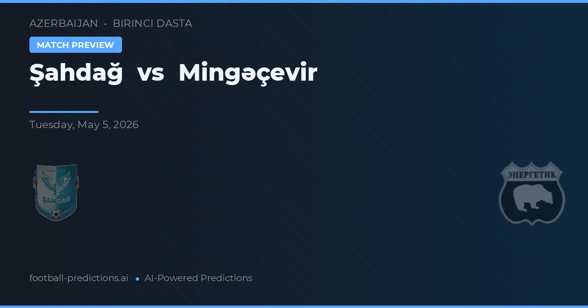 Şahdağ vs Mingəçevir — pronóstico y previa del partido