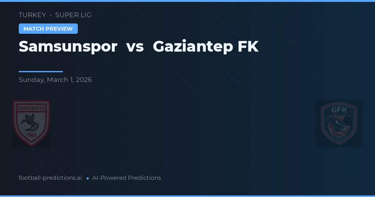Samsunspor vs Gaziantep FK — pronóstico y previa del partido