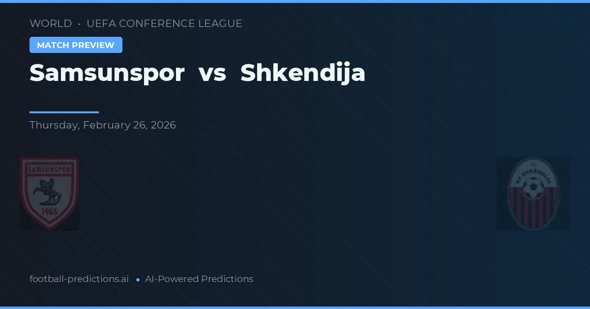 Samsunspor vs Shkëndija — pronóstico y previa del partido