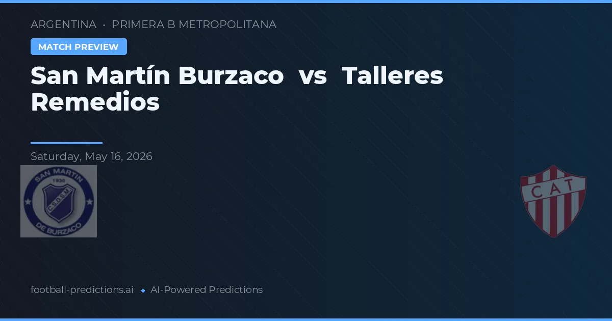 San Martín Burzaco vs Talleres Remedios de Escalada — pronóstico y previa del partido