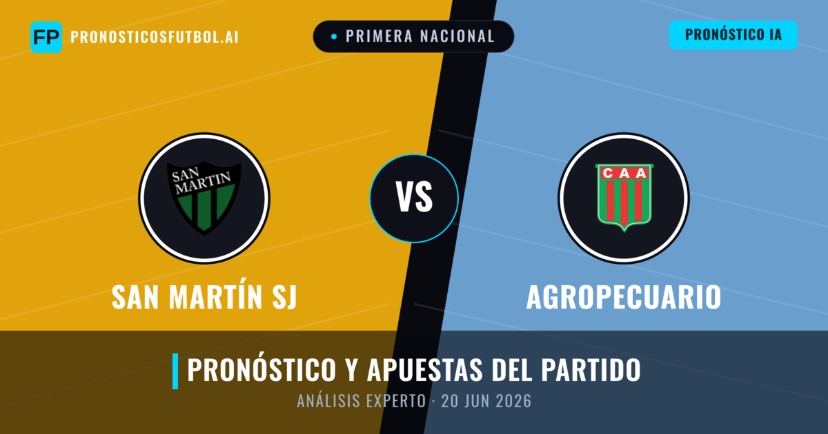 San Martín SJ vs Agropecuario — pronóstico y previa del partido