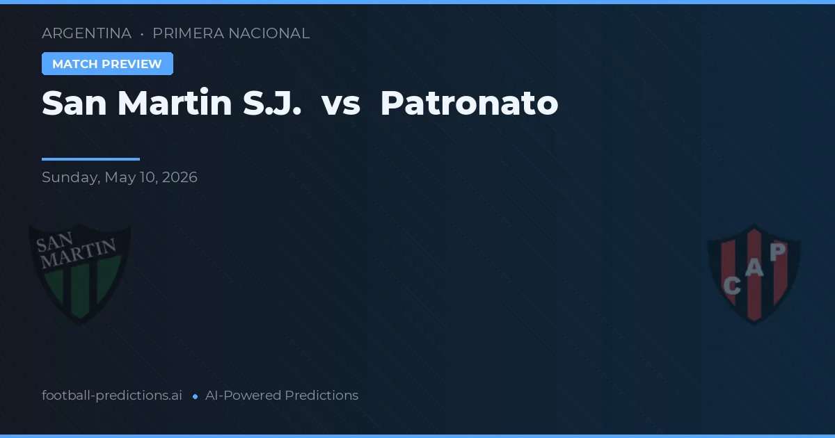 San Martín SJ vs Patronato — pronóstico y previa del partido