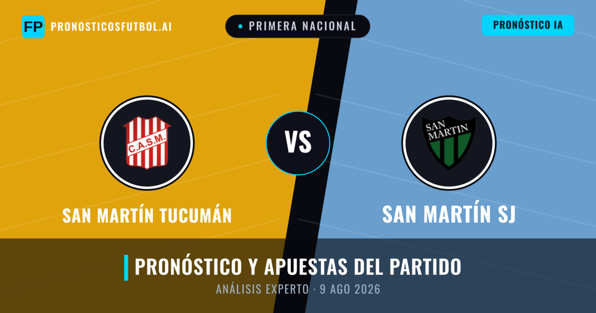 San Martín Tucumán vs San Martín SJ — pronóstico y previa del partido