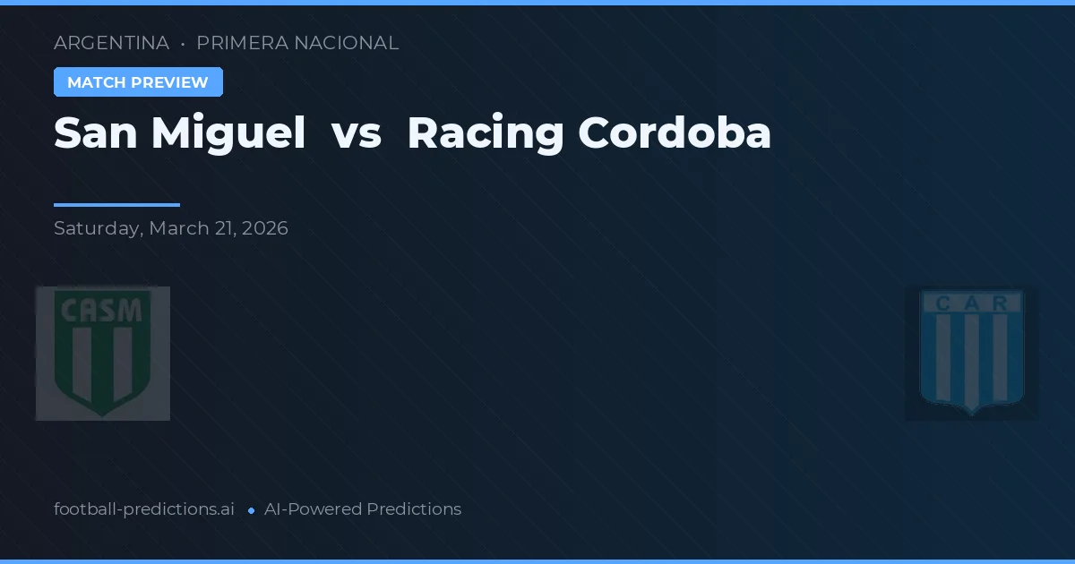 San Miguel vs Racing de Córdoba — pronóstico y previa del partido