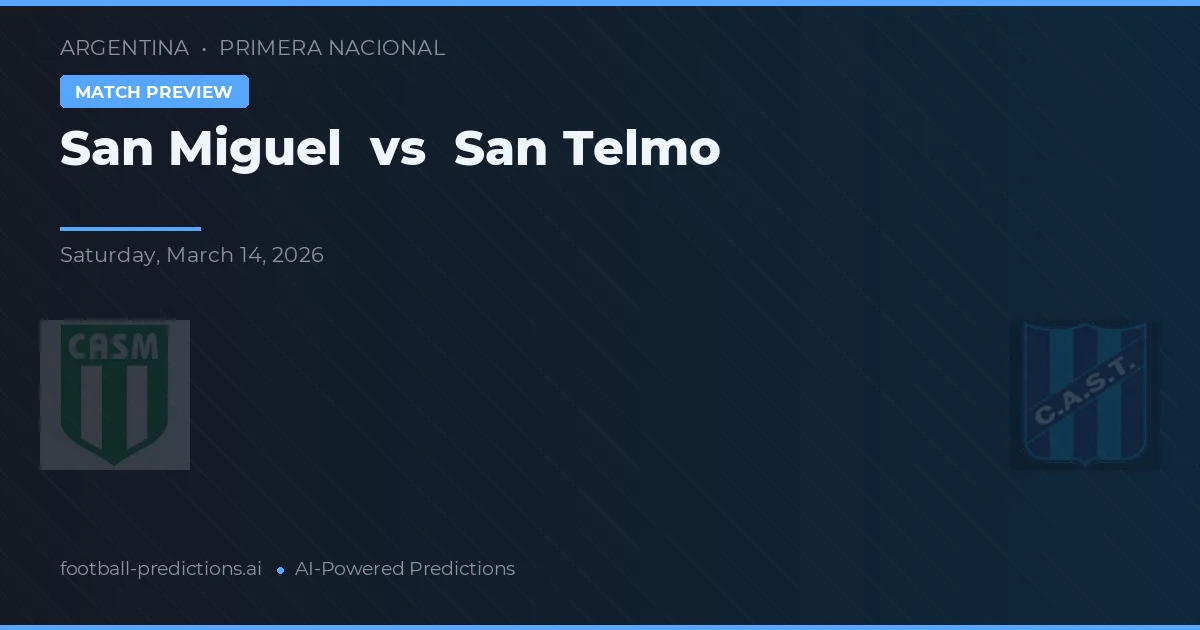 San Miguel vs San Telmo — pronóstico y previa del partido