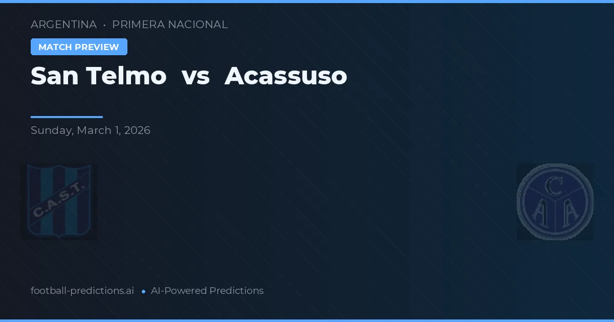 San Telmo vs Acassuso — pronóstico y previa del partido