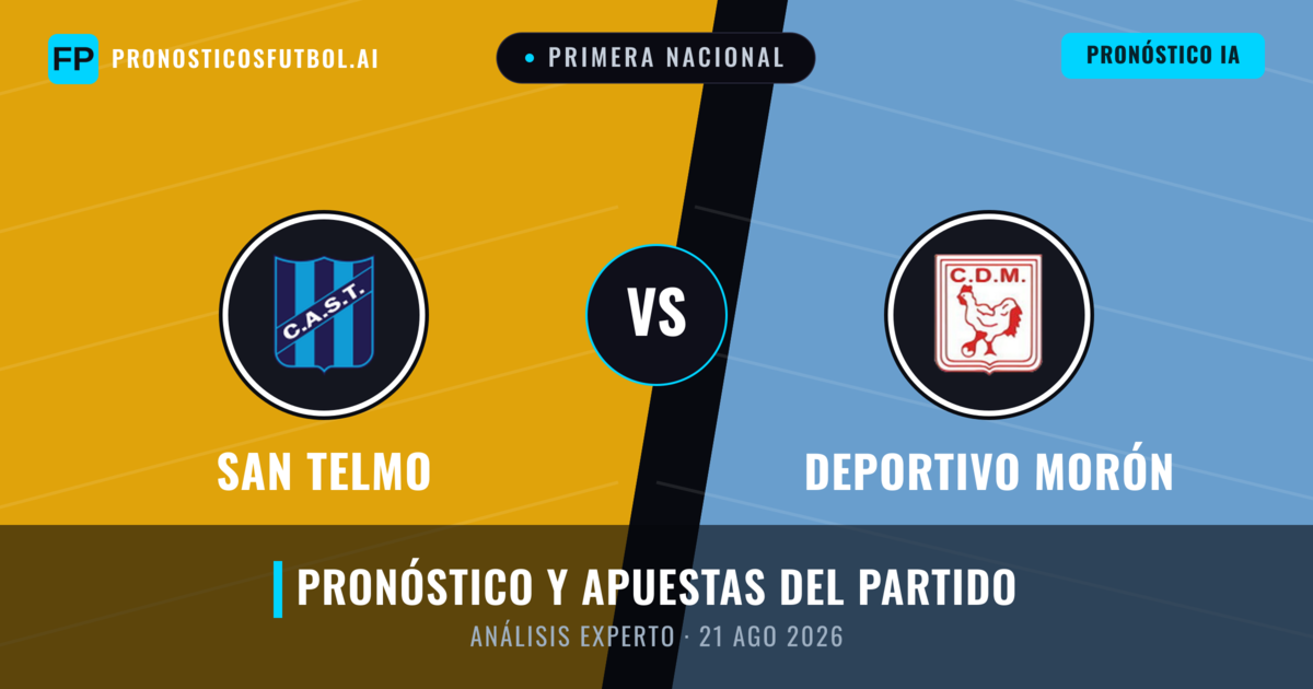 San Telmo vs Deportivo Morón — pronóstico y previa del partido