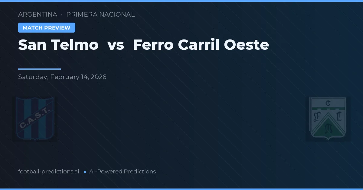 San Telmo vs Ferro Carril Oeste — pronóstico y previa del partido