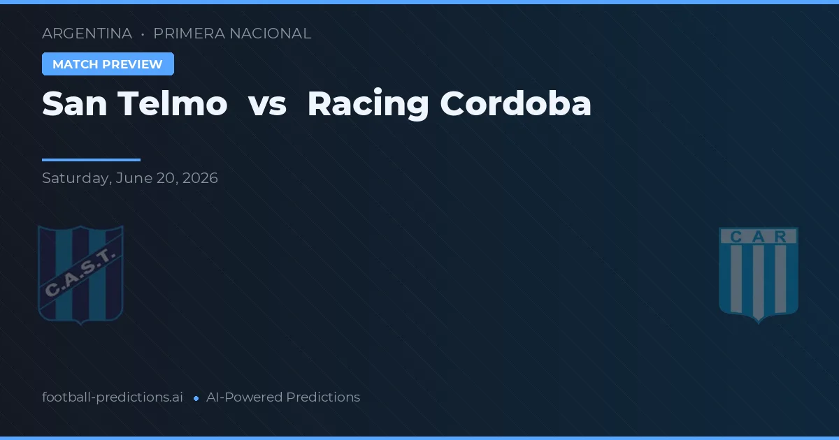 San Telmo vs Racing de Córdoba — pronóstico y previa del partido