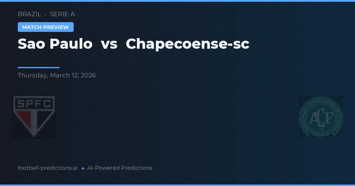 São Paulo vs Chapecoense — pronóstico y previa del partido