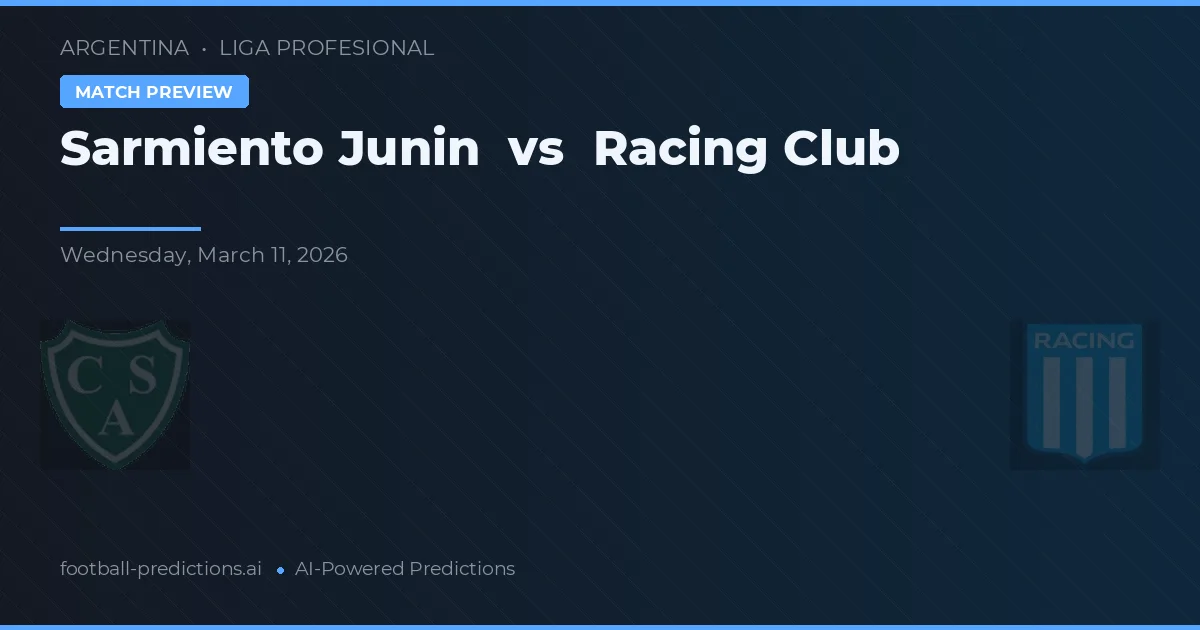 Sarmiento Junín vs Racing Club — pronóstico y previa del partido