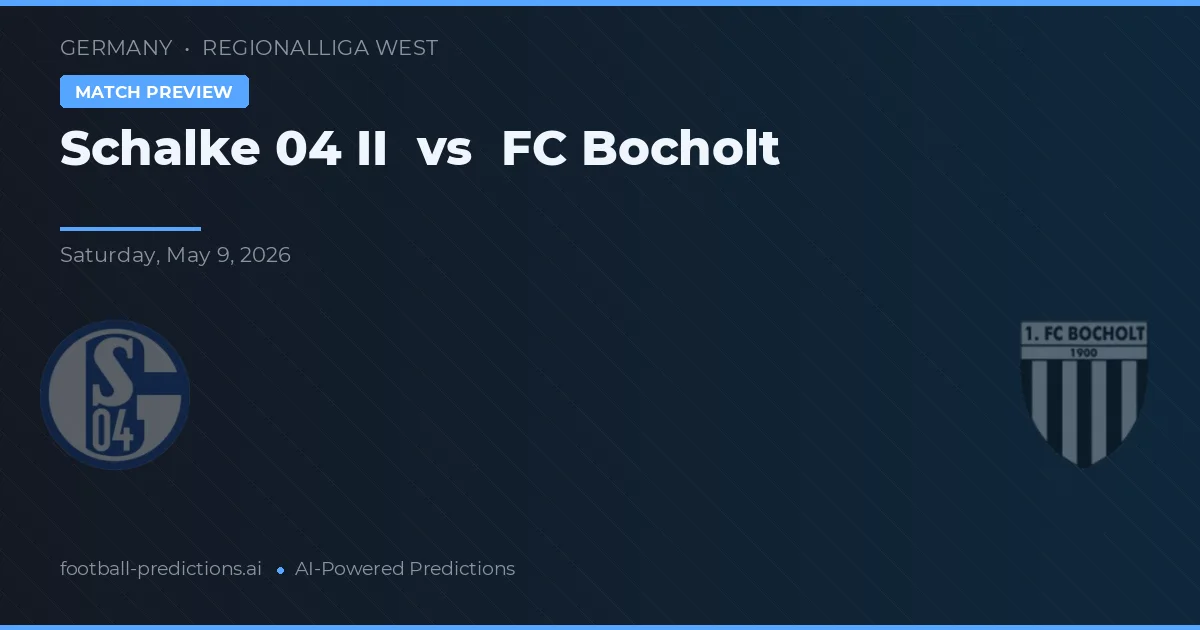 Schalke 04 II vs FC Bocholt — pronóstico y previa del partido